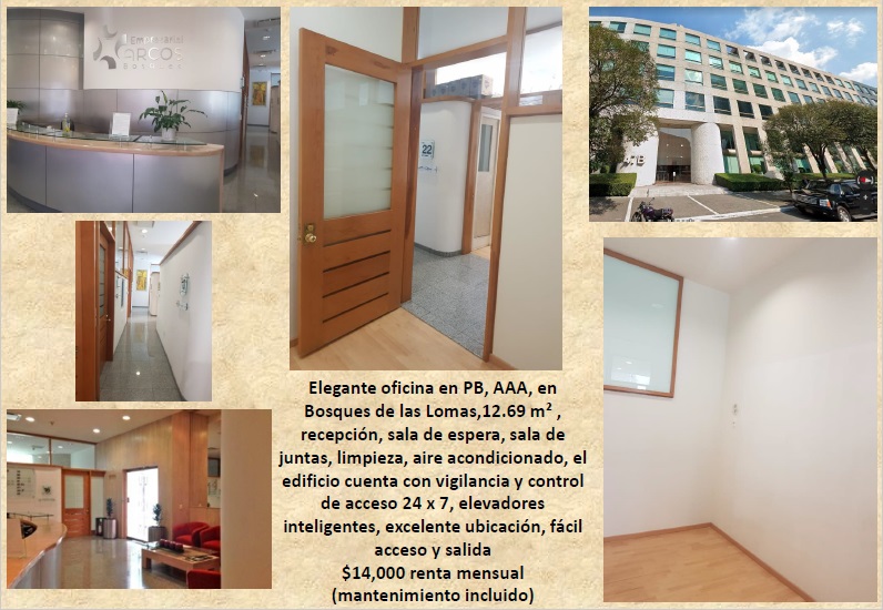 Rento elegante oficina en Bosques de las Lomas