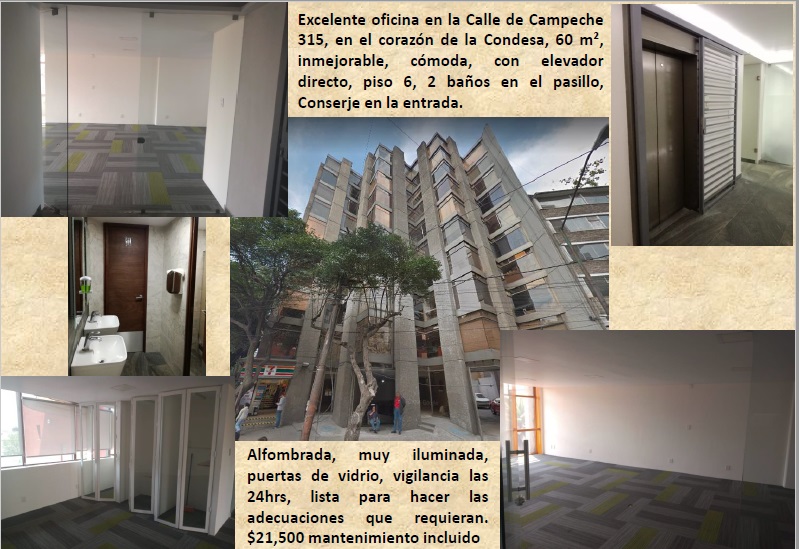 Rento excelente oficina en el corazón de la Condesa
